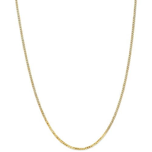IceCarats 14k Yellow Gold 2.2mm Beveled Link Curb Necklace Chain Flat