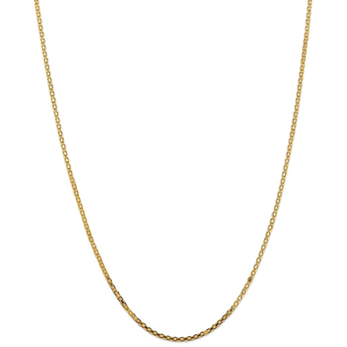 IceCarats 14k Yellow Gold 2mm Lightweight Handmade Flat Necklace Chain Bismark