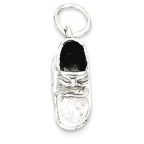IceCarats 14k White Gold Baby Shoe Pendant Charm Necklace