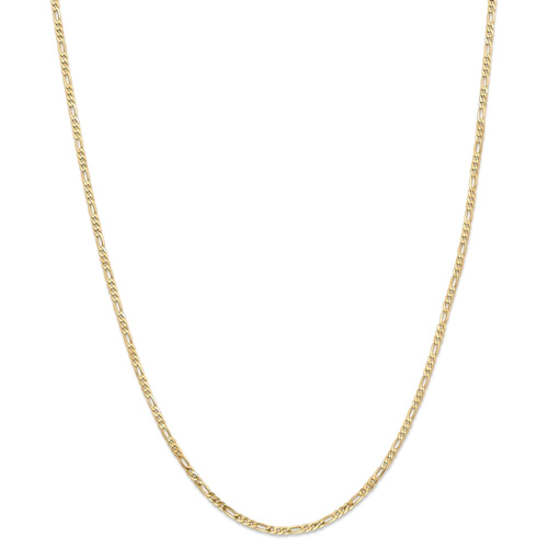 IceCarats 14k Yellow Gold 2.25mm Flat Link Figaro Necklace Chain