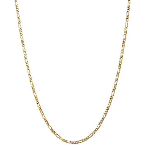 IceCarats 14k Yellow Gold 3mm Flat Link Figaro Necklace Chain