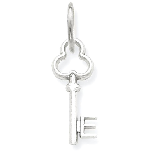 IceCarats 14k White Gold E Key Pendant Charm Necklace Initial