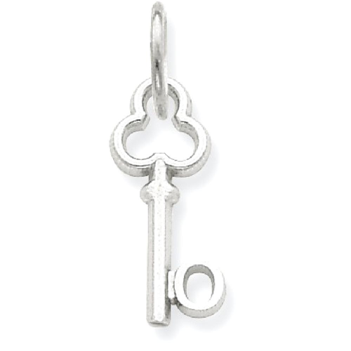 IceCarats 14k White Gold O Key Pendant Charm Necklace Initial