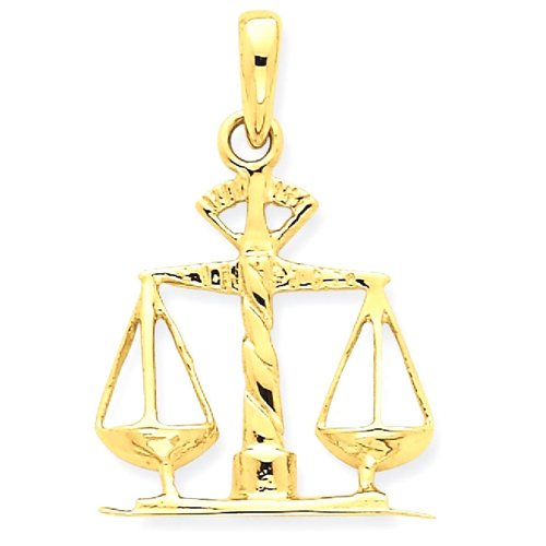 IceCarats 14k Yellow Gold Scales Of Justice Pendant Charm Necklace Career Professional Legal
