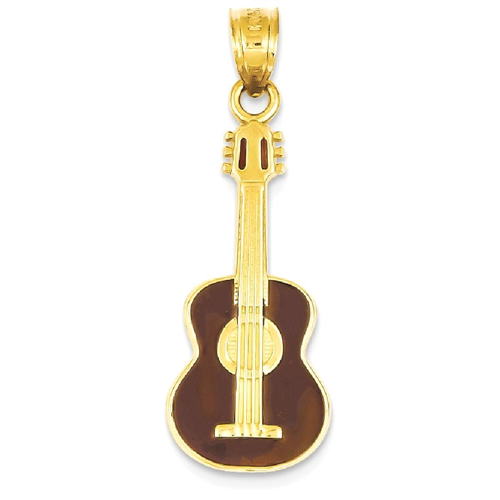 IceCarats 14k Yellow Gold Enameled Guitar Pendant Charm Necklace Musical