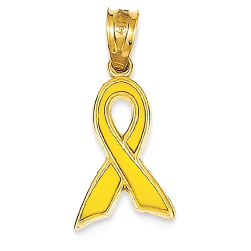 IceCarats 14k Yellow Gold Small Enameled Awareness Ribbon Pendant Charm Necklace Awarenes