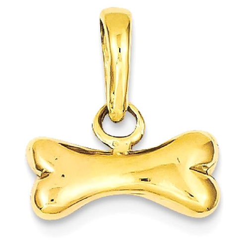 IceCarats 14k Yellow Gold Dog Bone Pendant Charm Necklace Animal