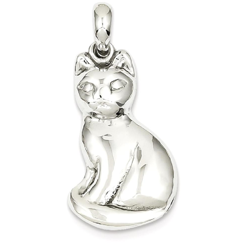 Icecarats 14k White Gold Cat Pendant Charm Necklace Animal Best Canada - Gold Cat Pendant Necklace
