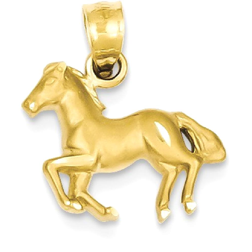 14k Yellow Gold Horse Pendant