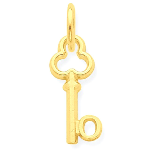 Pendentif en forme de clé en O en or jaune 14 K d’IceCarats, initiale du collier