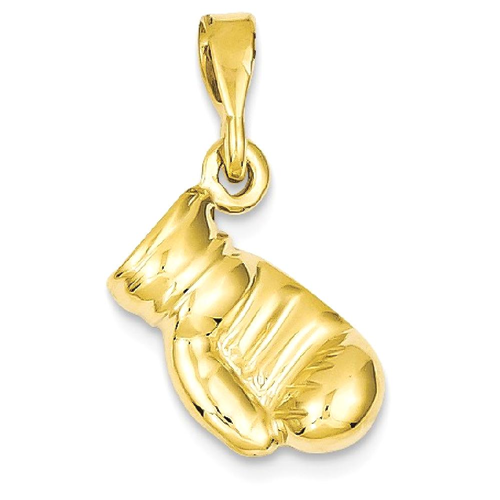 solid gold boxing glove pendant