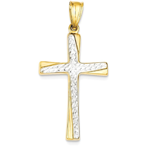 IceCarats 14k Yellow Gold Cross Religious Pendant Charm Necklace Latin