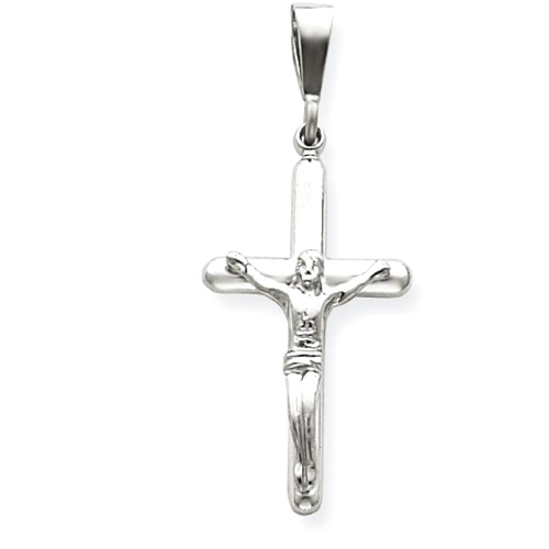 IceCarats 14k White Gold Crucifix Cross Religious Pendant Charm Necklace Latin