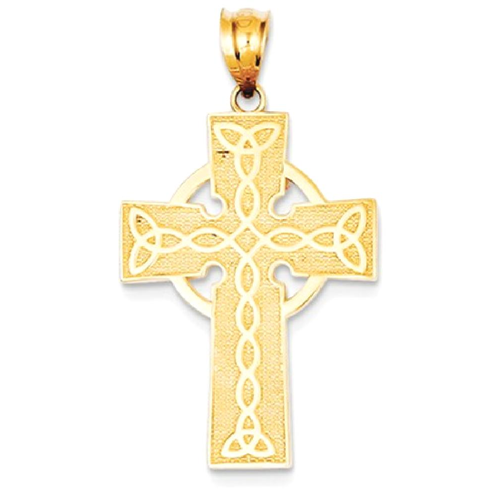 IceCarats 14k Yellow Gold Irish Cross Religious Pendant Charm Necklace Celtic Iona