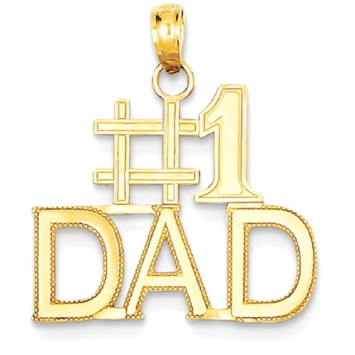 14k #1 Dad Charm New Pendant Yellow Gold
