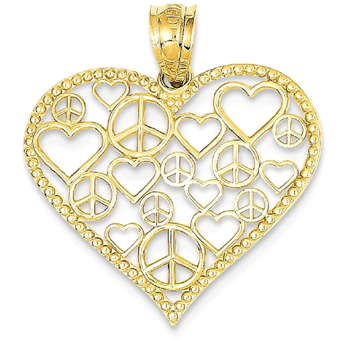 Solid 14k Yellow Gold Love Pendant Charm