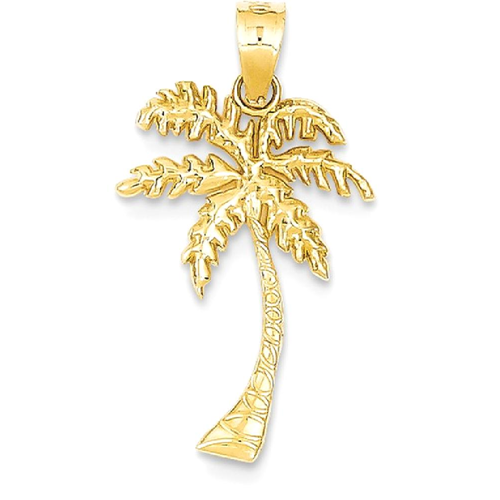 IceCarats 14k Yellow Gold Mini Palm Tree Pendant Charm Necklace Sea Shore