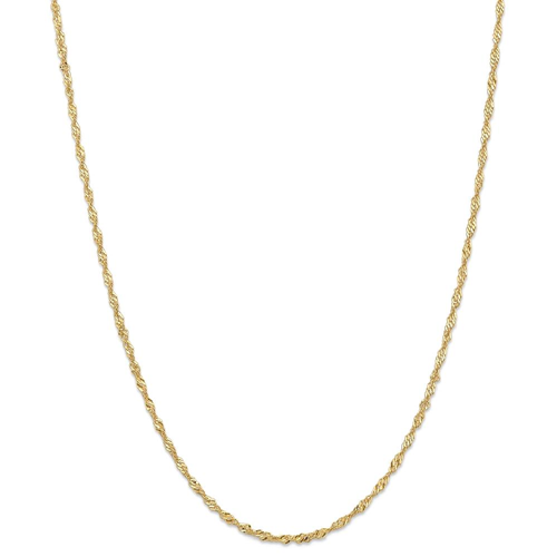 IceCarats 14k Yellow Gold 2mm Link Singapore Chain Necklace 18 Inch