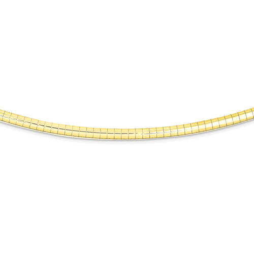 IceCarats 14k Yellow Gold 3mm Domed Omega Chain Necklace