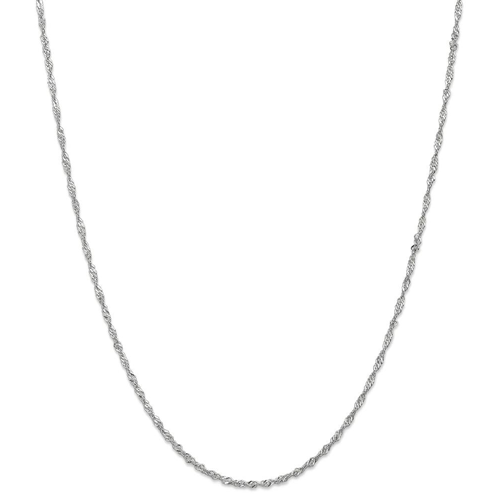 IceCarats 14k White Gold 1.7mm Link Singapore Necklace Chain