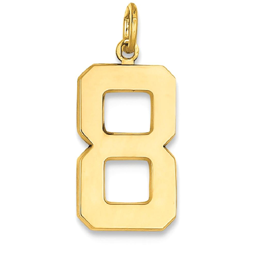 IceCarats 14k Yellow Gold Casted Large Number 8 Pendant Charm Necklace Sport