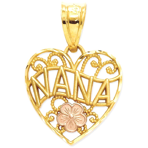 IceCarats 14k Two Tone Yellow Gold Nana 