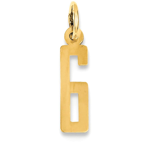 IceCarats 14k Yellow Gold Small Elongated 6 Pendant Charm Necklace Sport