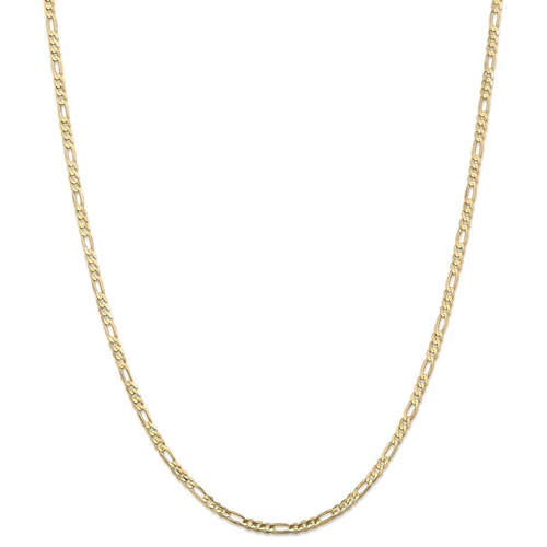 IceCarats 14k Yellow Gold 3mm Concave Link Figaro Necklace Chain