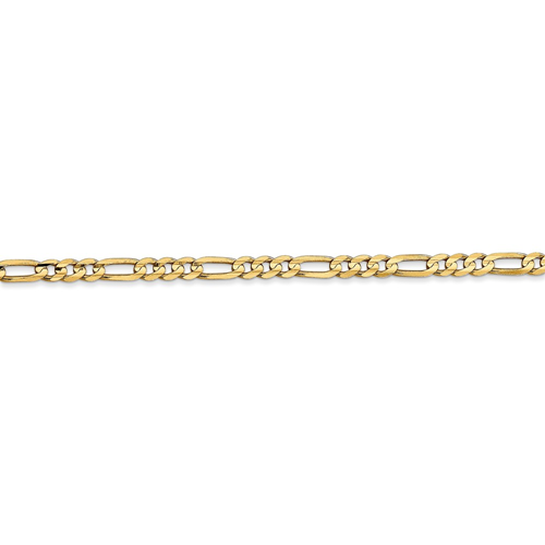 IceCarats 14k Yellow Gold 3mm Concave Link Figaro Necklace Chain