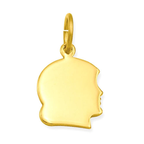 IceCarats Gold Plated Kelly Waters Small Engraveable Girls Head Pendant Charm Necklace Engravable Disc