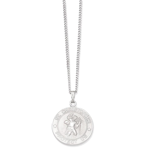 IceCarats 24in Kelly Waters Saint Christopher Medal Chain Necklace Religious Patron St Chri