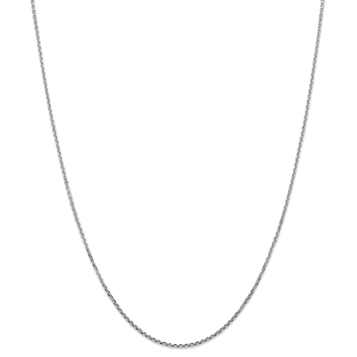 IceCarats 14k White Gold 1.3mm Solid Link Cable Chain Necklace 30 Inch Round