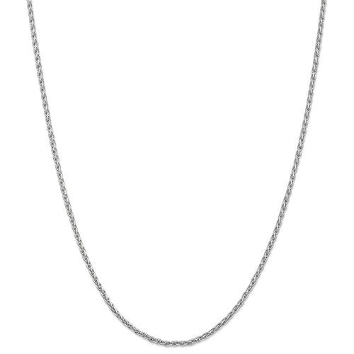 IceCarats 14k White Gold 2mm Parisian Link Wheat Chain Necklace 16 Inch Spiga