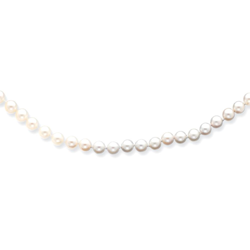 IceCarats 14k Yellow Gold 6mm Round White Saltwater Akoya Cultured Pearl Chain Necklace