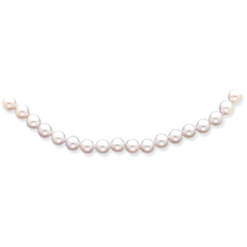 IceCarats 14k Yellow Gold 7mm White Saltwater Akoya Cultured Pearl Chain Necklace