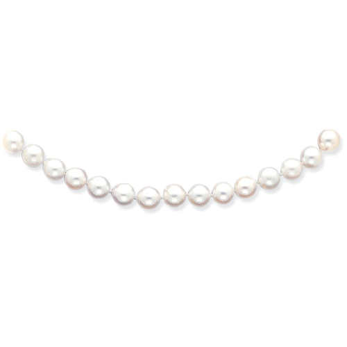 IceCarats 14k Yellow Gold 8mm Round White Saltwater Akoya Cultured Pearl Chain Necklace
