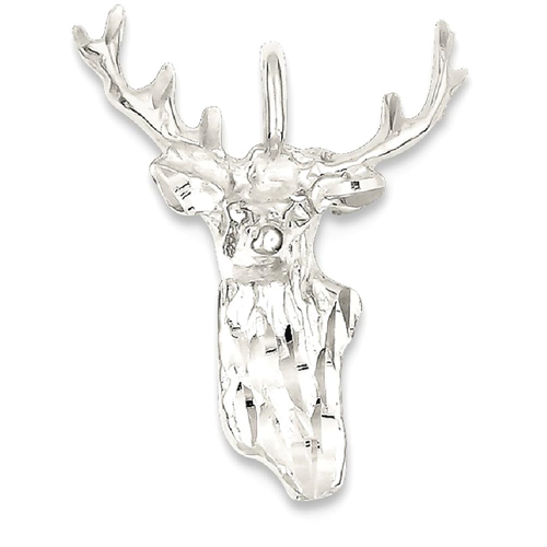 silver deer head charm