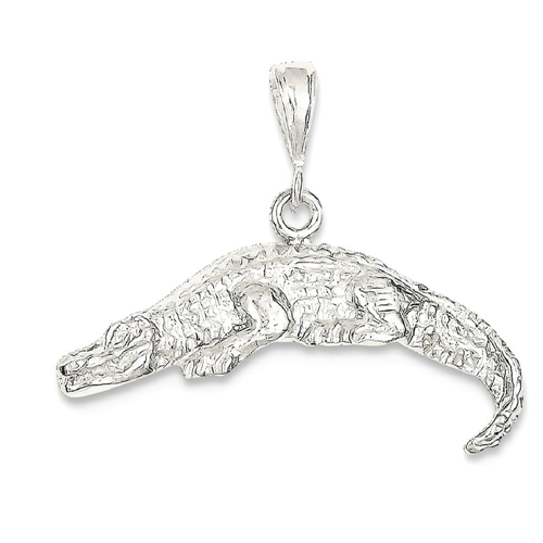 IceCarats 925 Sterling Silver Alligator Pendant Charm Necklace Animal Crocodile
