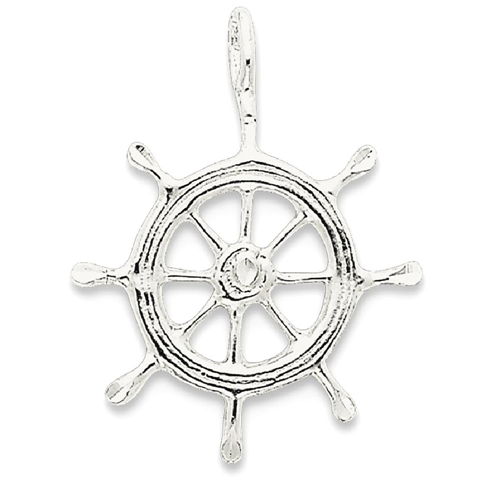 Breloque 925 en argent sterling avec roue bateau et pendentif IceCarats, bord de mer