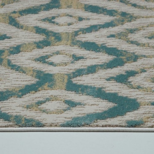 LA Dole Venus 2" x 7" Rectangle Area Rug - Cream/Blue