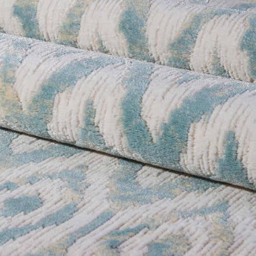 LA Dole Venus 2" x 7" Rectangle Area Rug - Cream/Blue