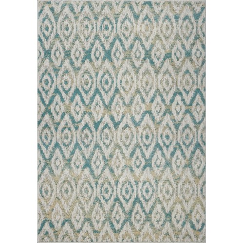 LA Dole Venus 2" x 7" Rectangle Area Rug - Cream/Blue