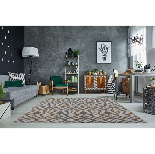 LA Dole Vega 5" x 9" Rectangle Area Rug - Cream/Grey