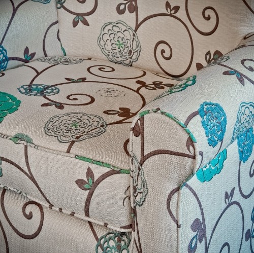 Gdf Studio Rhonda Fabric Floral Club Chair - White floral