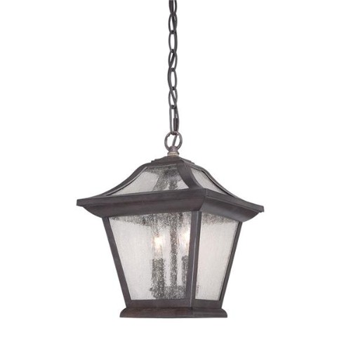 ACCLAIM LIGHTING  Aiken Collection Hanging Lantern 2-Light Outdoor Coral Light Fixture In Black