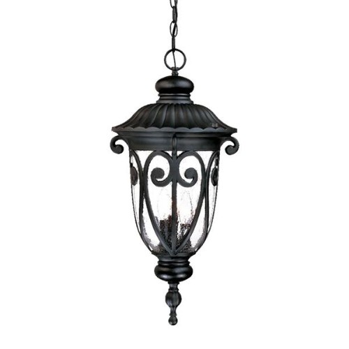 ACCLAIM LIGHTING  Naples Collection Hanging Lantern 3-Light Outdoor Matte Fixture In Black