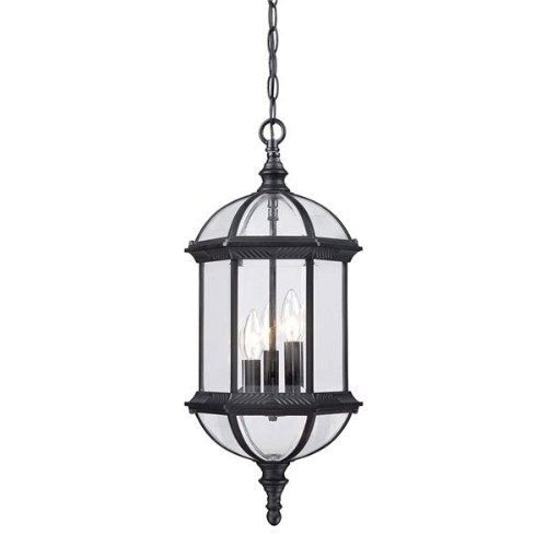 ACCLAIM LIGHTING  Dover Collection Hanging Lantern 3-Light Outdoor Matte Light Fixture In Black