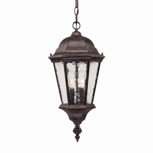 ACCLAIM LIGHTING  Telfair Collection Hanging Lantern 2-Light Outdoor Coral Light Fixture In Black