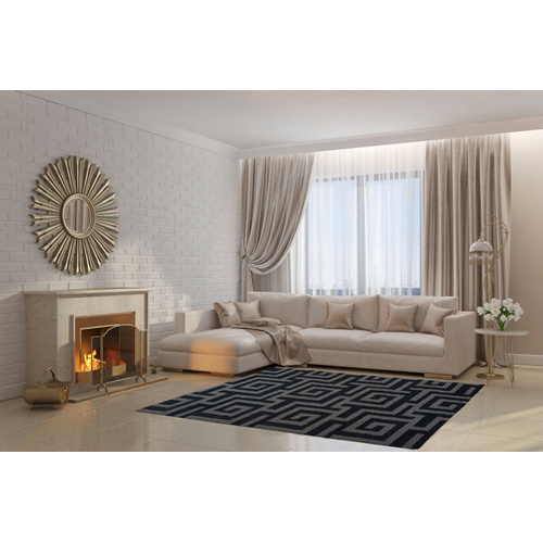 LA Dole Calgary Shag 6'5" x 9'5" Rectangle Area Rug - Grey