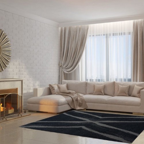 LA Dole Vancouver Shag 6'5" x 9'5" Rectangle Area Rug - Grey